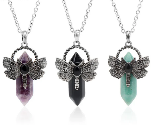 Moth Crystal Necklace
