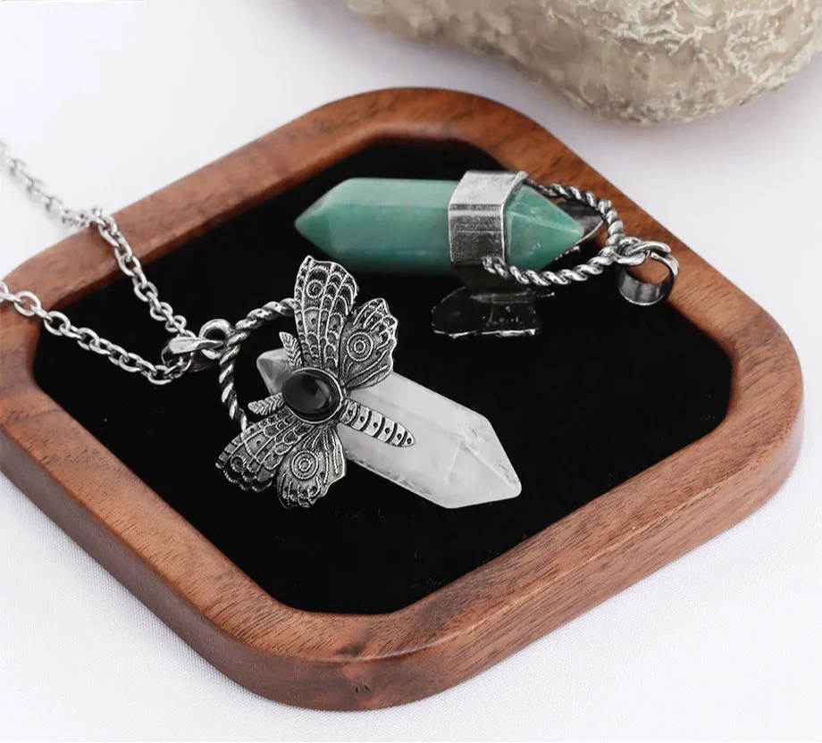 Moth Crystal Necklace