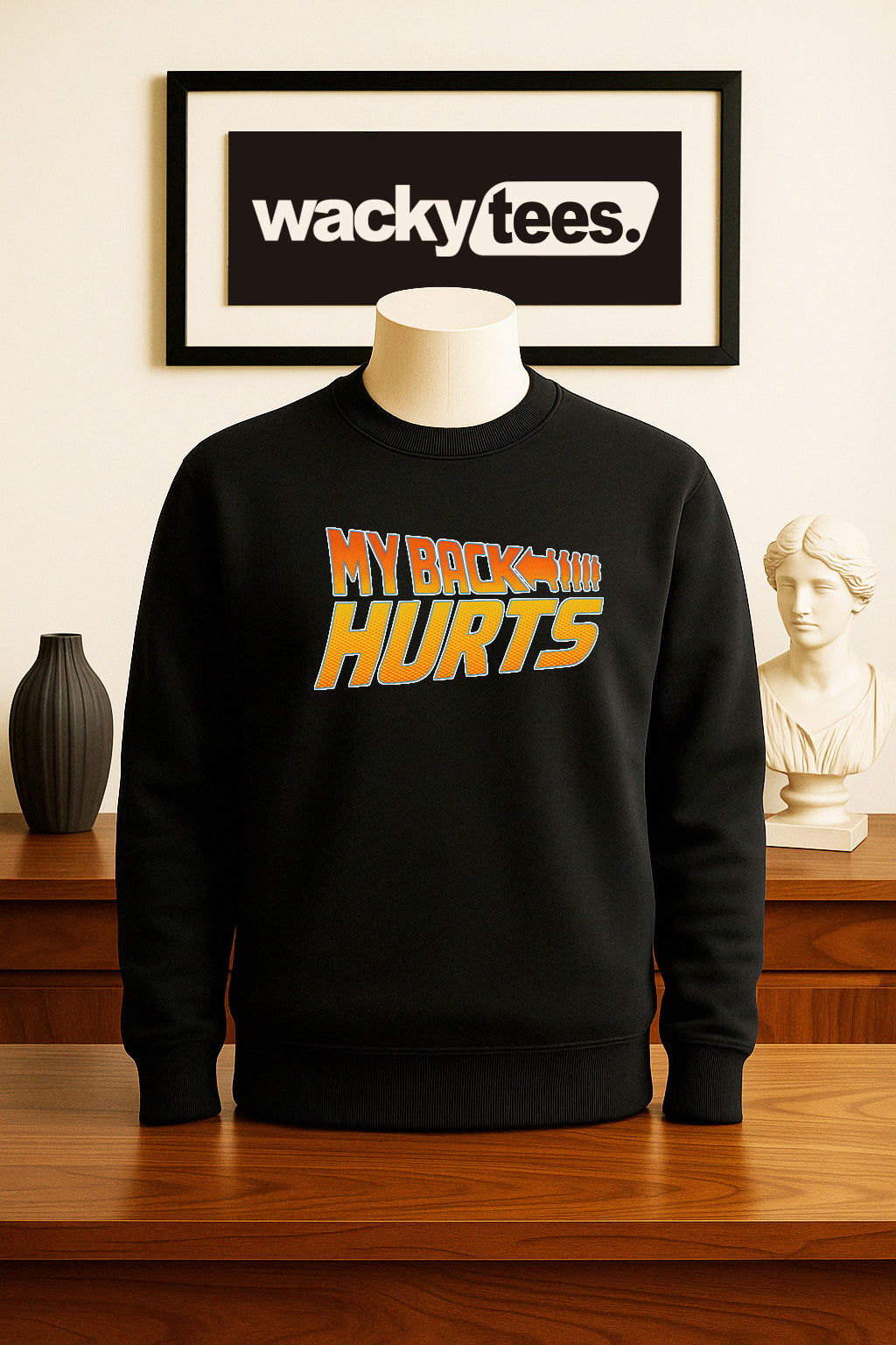 My Back Hurts Funny 80s Back to the Future Style Graphic Tee Shirt