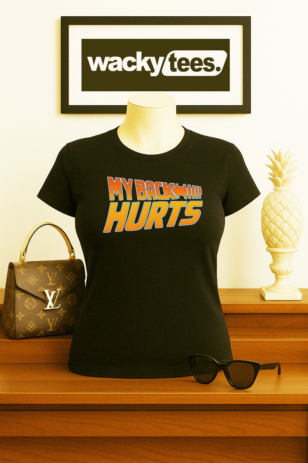 My Back Hurts Funny 80s Back to the Future Style Graphic Tee Shirt