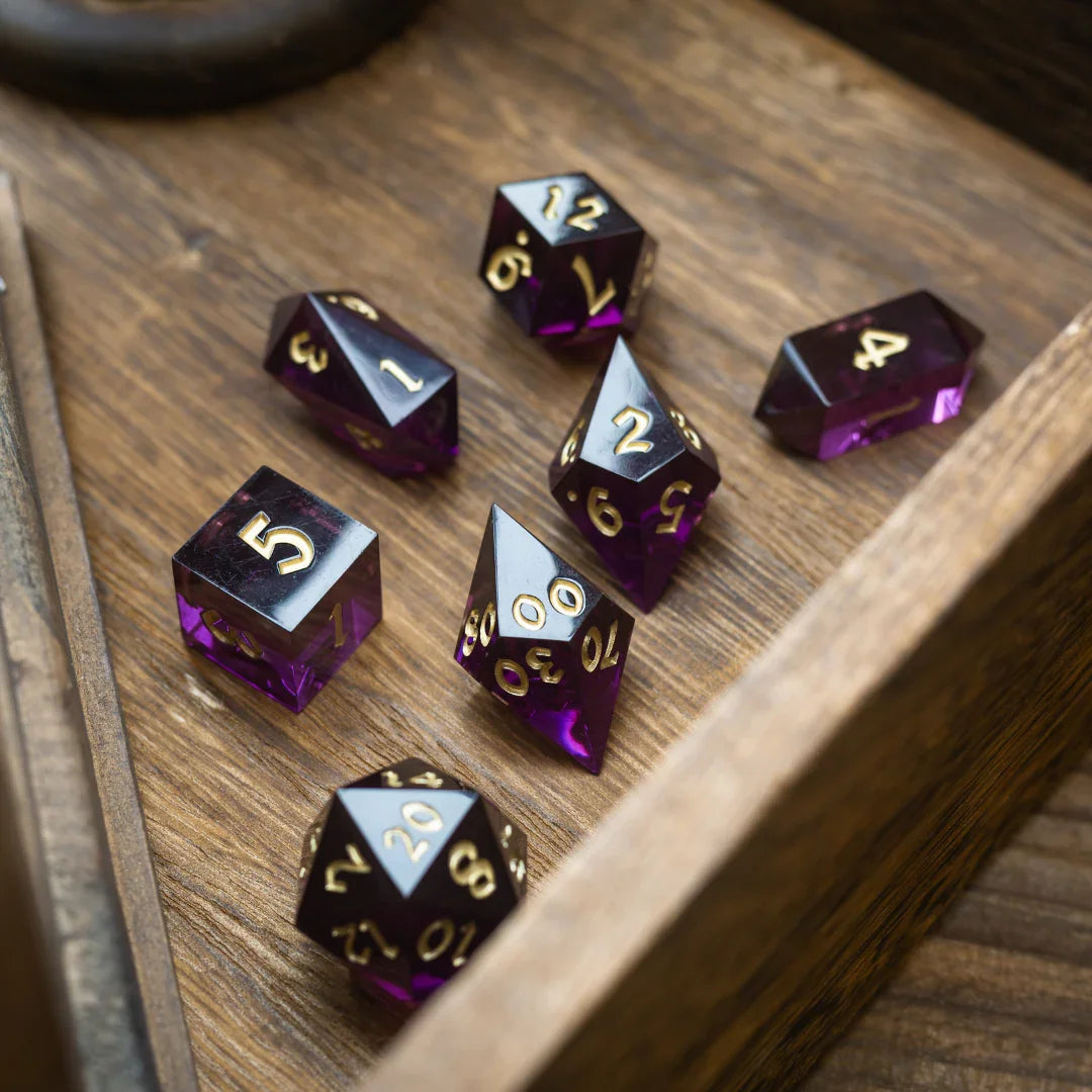 Mystic Violet Resin DND Dice Set