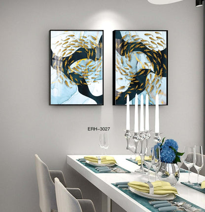 New Chinoiserie Decorative Painting Shishi Ruyi Restaurant Living Room Sofa Background Wall Hanging Painting Crystal Porcelain Mural Scandinavian Painting