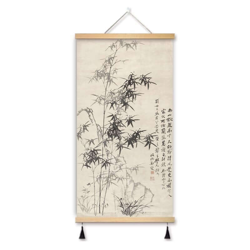 Zheng Banqiao Bamboo Traditional Chinese Painting Famous Painting Hanging Painting Cloth Art New Chinese Style Living Room Decorative Painting Hanging Cloth Painting in the Hallway