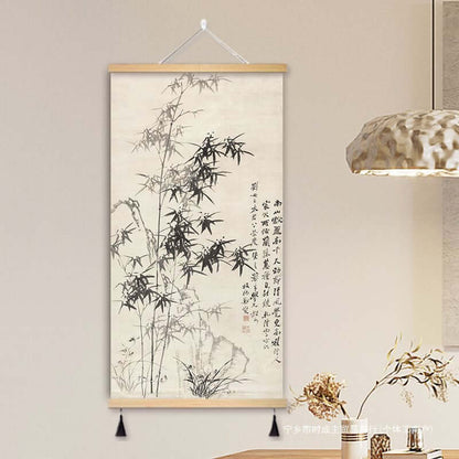 Zheng Banqiao Bamboo Traditional Chinese Painting Famous Painting Hanging Painting Cloth Art New Chinese Style Living Room Decorative Painting Hanging Cloth Painting in the Hallway