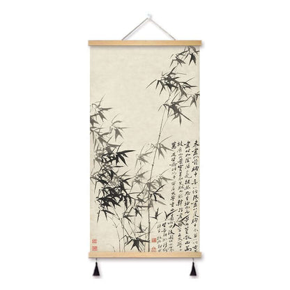 Zheng Banqiao Bamboo Traditional Chinese Painting Famous Painting Hanging Painting Cloth Art New Chinese Style Living Room Decorative Painting Hanging Cloth Painting in the Hallway