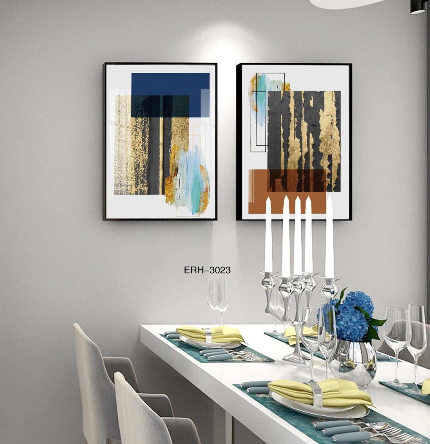 New Chinoiserie Decorative Painting Shishi Ruyi Restaurant Living Room Sofa Background Wall Hanging Painting Crystal Porcelain Mural Scandinavian Painting