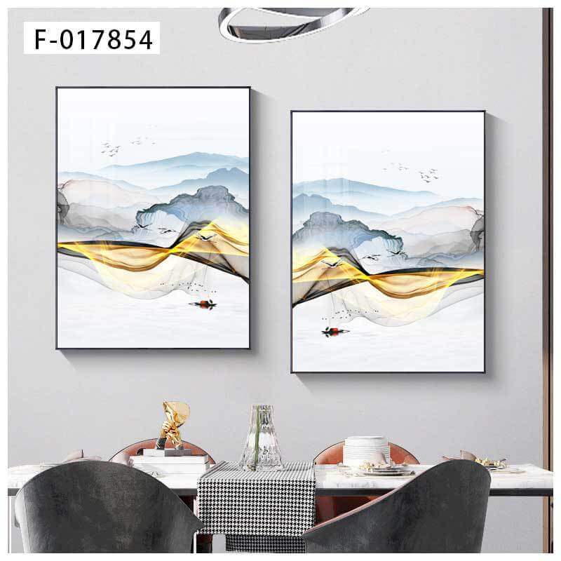 New Chinoiserie Decorative Painting Shishi Ruyi Restaurant Living Room Sofa Background Wall Hanging Painting Crystal Porcelain Mural Scandinavian Painting
