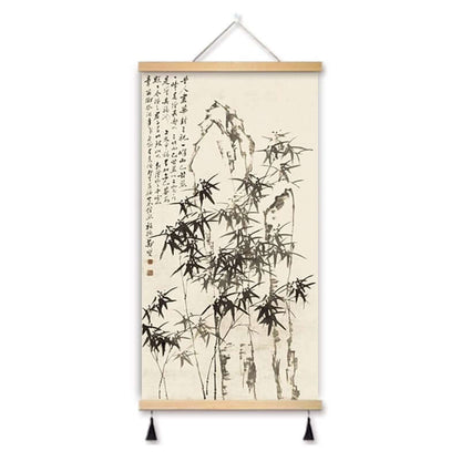 Zheng Banqiao Bamboo Traditional Chinese Painting Famous Painting Hanging Painting Cloth Art New Chinese Style Living Room Decorative Painting Hanging Cloth Painting in the Hallway