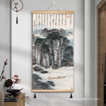 Zheng Banqiao Bamboo Traditional Chinese Painting Famous Painting Hanging Painting Cloth Art New Chinese Style Living Room Decorative Painting Hanging Cloth Painting in the Hallway