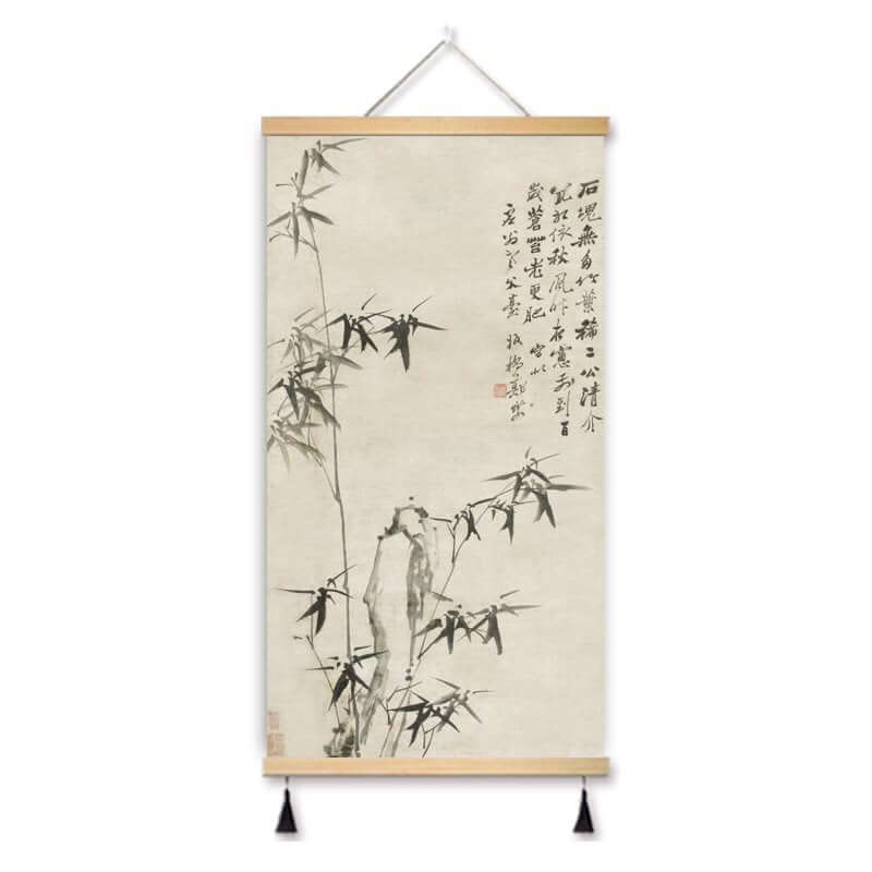 Zheng Banqiao Bamboo Traditional Chinese Painting Famous Painting Hanging Painting Cloth Art New Chinese Style Living Room Decorative Painting Hanging Cloth Painting in the Hallway