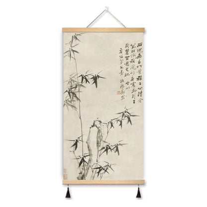 Zheng Banqiao Bamboo Traditional Chinese Painting Famous Painting Hanging Painting Cloth Art New Chinese Style Living Room Decorative Painting Hanging Cloth Painting in the Hallway