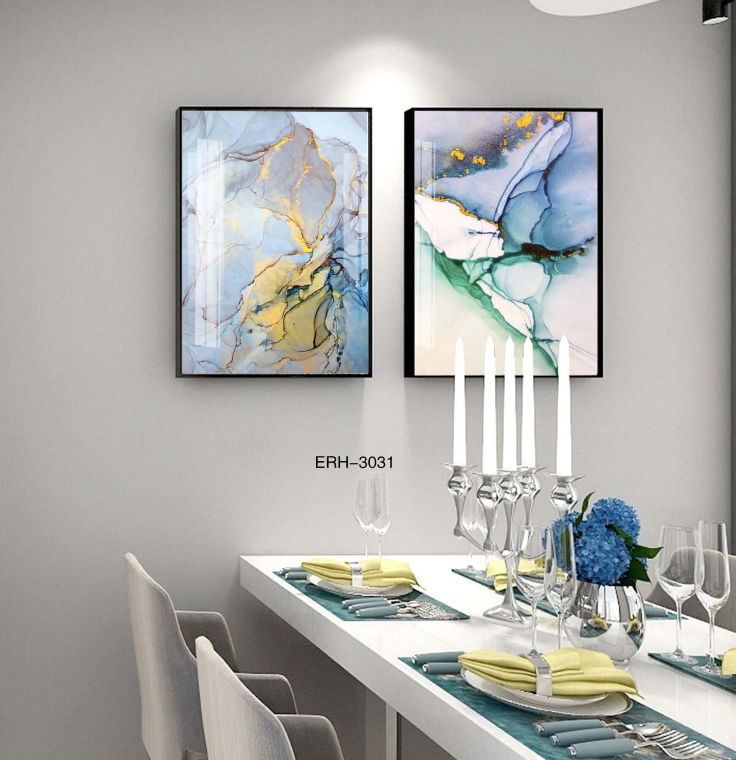 New Chinoiserie Decorative Painting Shishi Ruyi Restaurant Living Room Sofa Background Wall Hanging Painting Crystal Porcelain Mural Scandinavian Painting