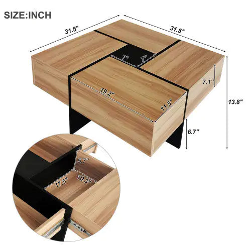 Sleek Slider Coffee Table with Secret Storage