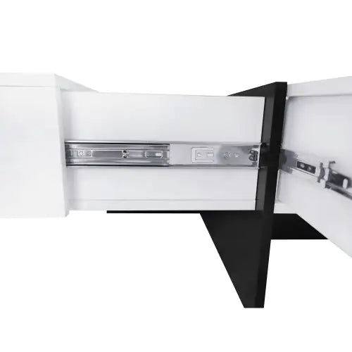 Elegant Square Coffee Table with Quadruple Storage