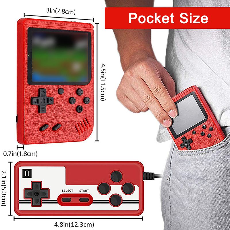 400-In-1 Handheld Game Console with 2 Player Controller & TV Connection