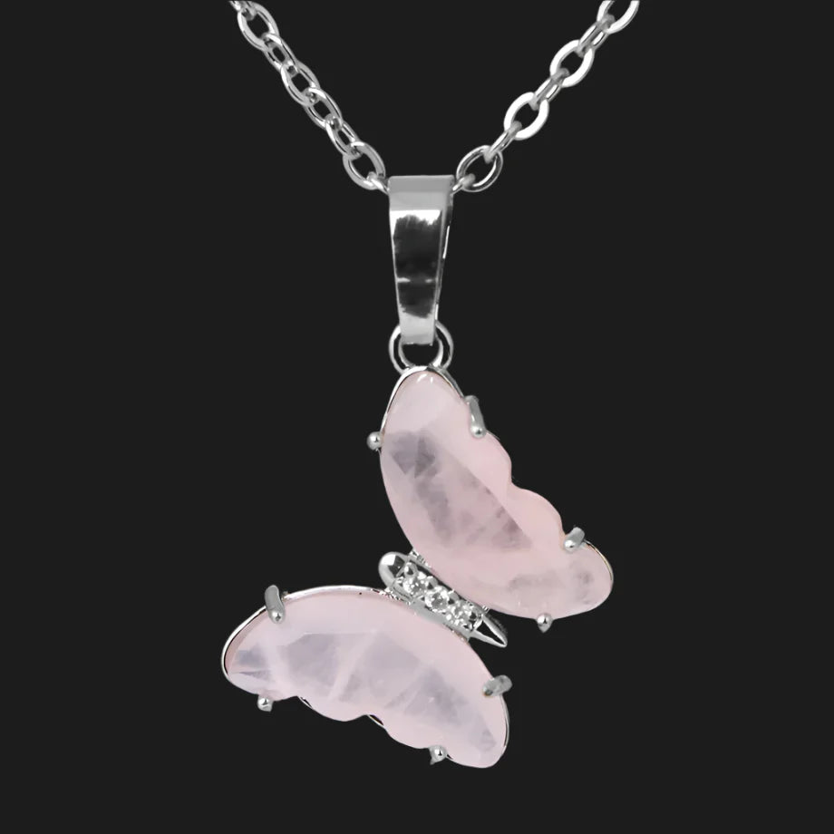 Crystal Butterfly Necklace & Ring
