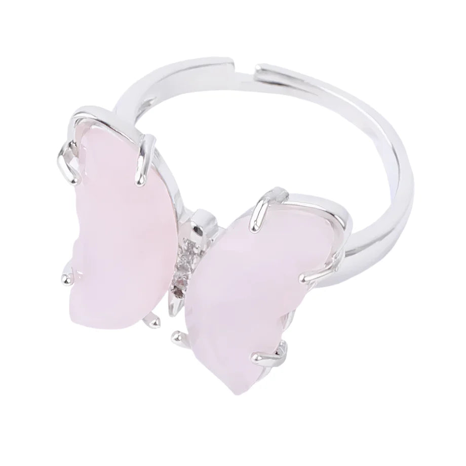 Crystal Butterfly Necklace & Ring
