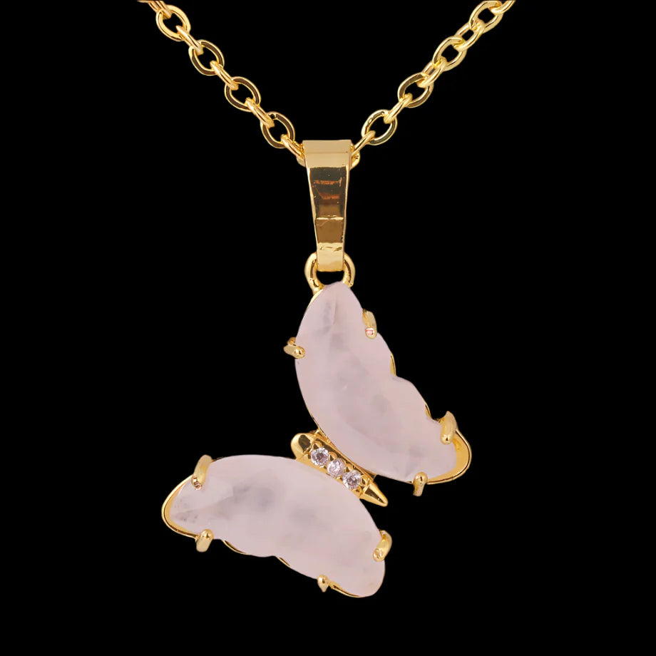 Crystal Butterfly Necklace & Ring