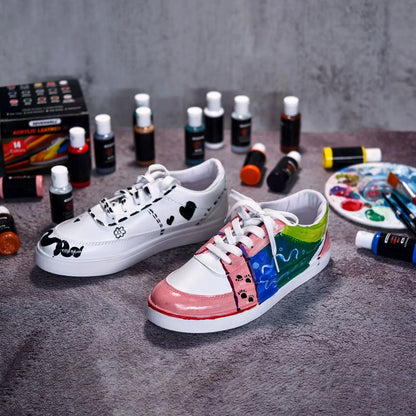 24 Colour Acrylic Paint Colors Bottled Acrylic Paint Set Paint For Fabric Clothing Painting Rich For Leather DIY Pigment