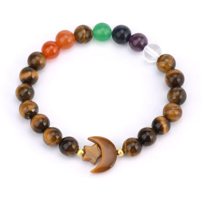 Crescent Moon Stone Bead Bracelets