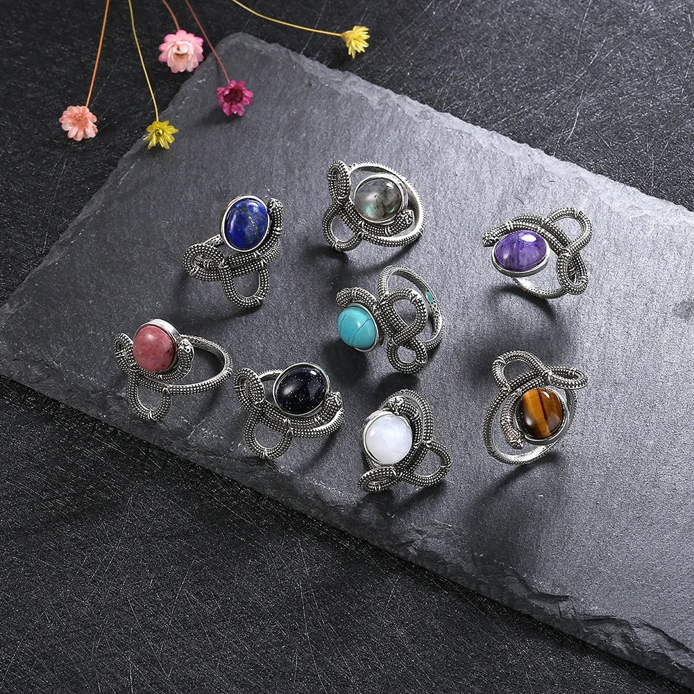 Crystal Snake Rings