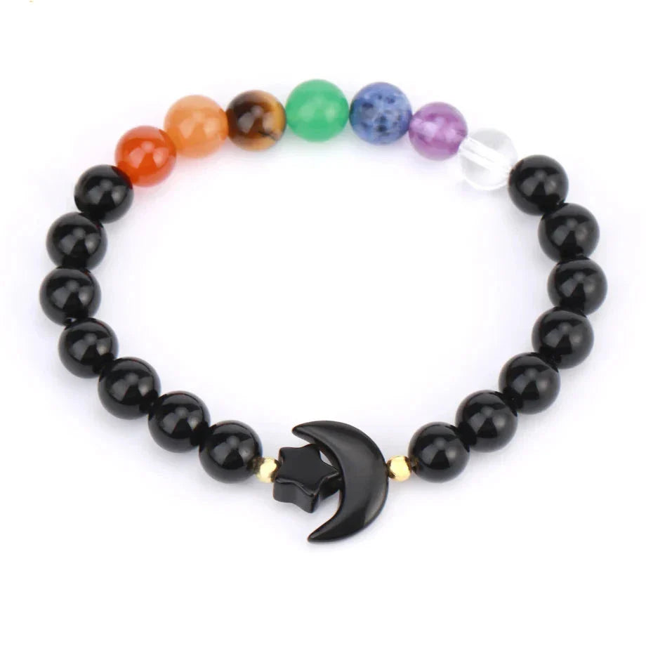 Crescent Moon Stone Bead Bracelets