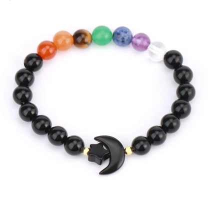 Crescent Moon Stone Bead Bracelets
