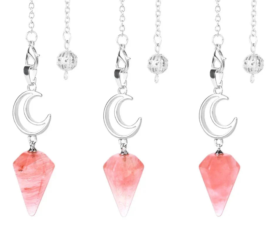 Crystal Crescent Moon Pendulums