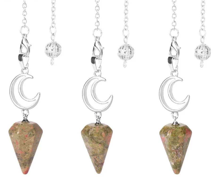 Crystal Crescent Moon Pendulums