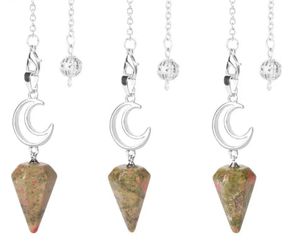 Crystal Crescent Moon Pendulums
