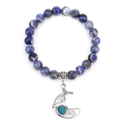 Crescent Moon Stone Bead Bracelets