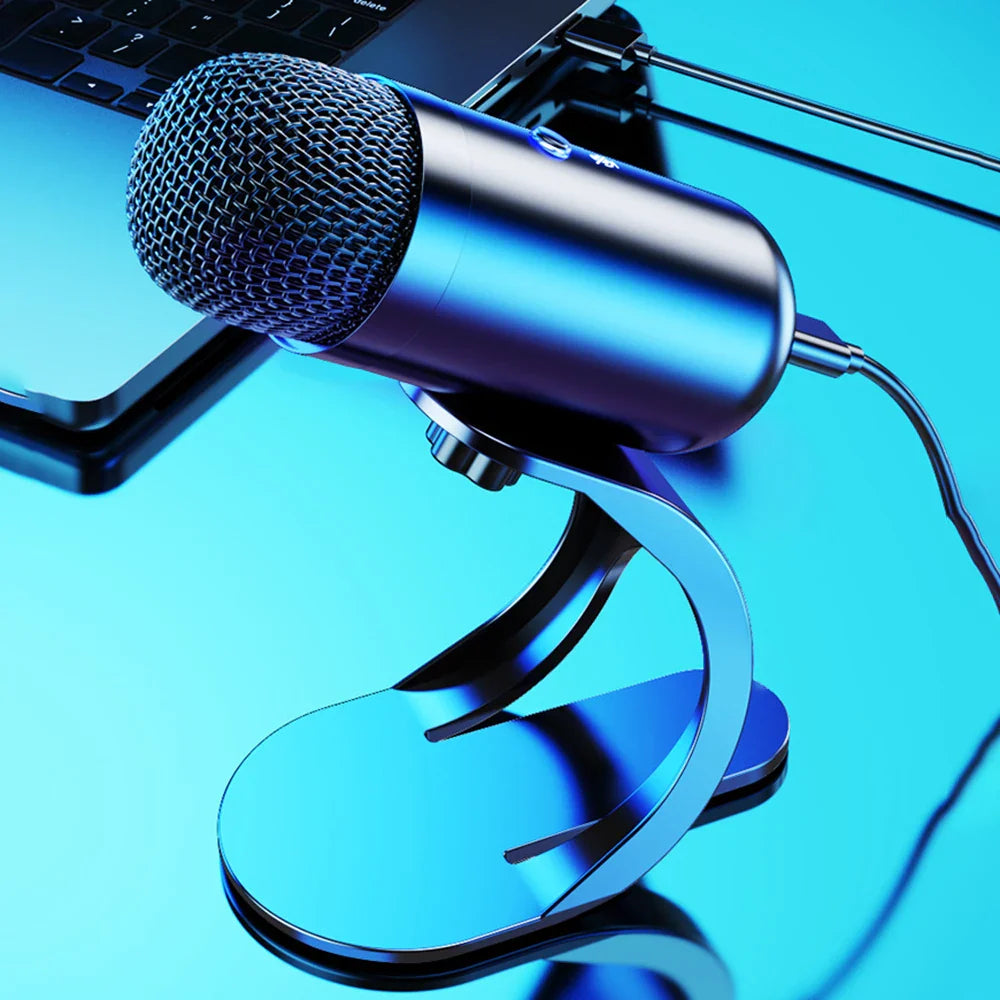 USB Gaming PC Microphone for Streaming Podcasts Desktop Wired Microphone Game Conference Recording Noise Cancelling Microphone