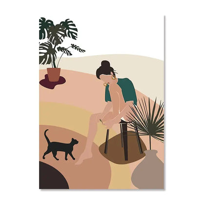 Abstract Paintings Lines Botanical Boho Posters Picture Canvas Painting Matisse Character Landscape Wall Art Room Decor Poster