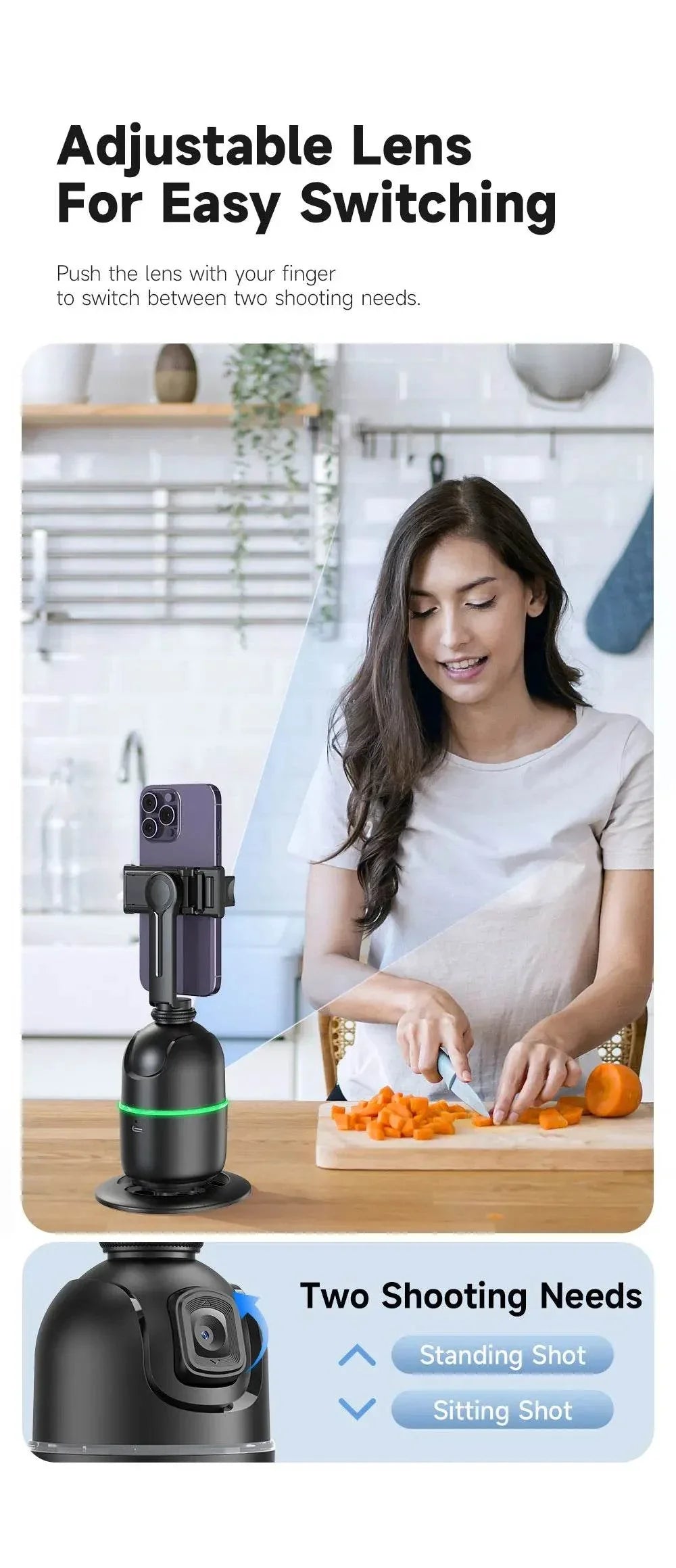 Selfieshow P03 Gimbal Stabilizer with 360 Rotation Tracking