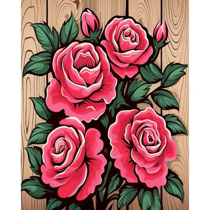 SDOYUNO-Painting By Number Adults Flowers,Rose Simple Oil Painting,Paint Kit,Handpainted,Arts Crafts,Personalized Gift,Wall Art