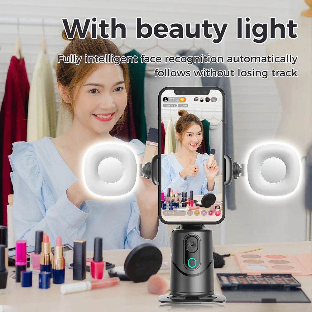 Auto Face Tracking Tripod with Gesture Control for Tiktok