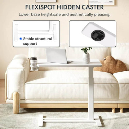 Electric Standing Desk with Drawers, Glass Adjustable Height