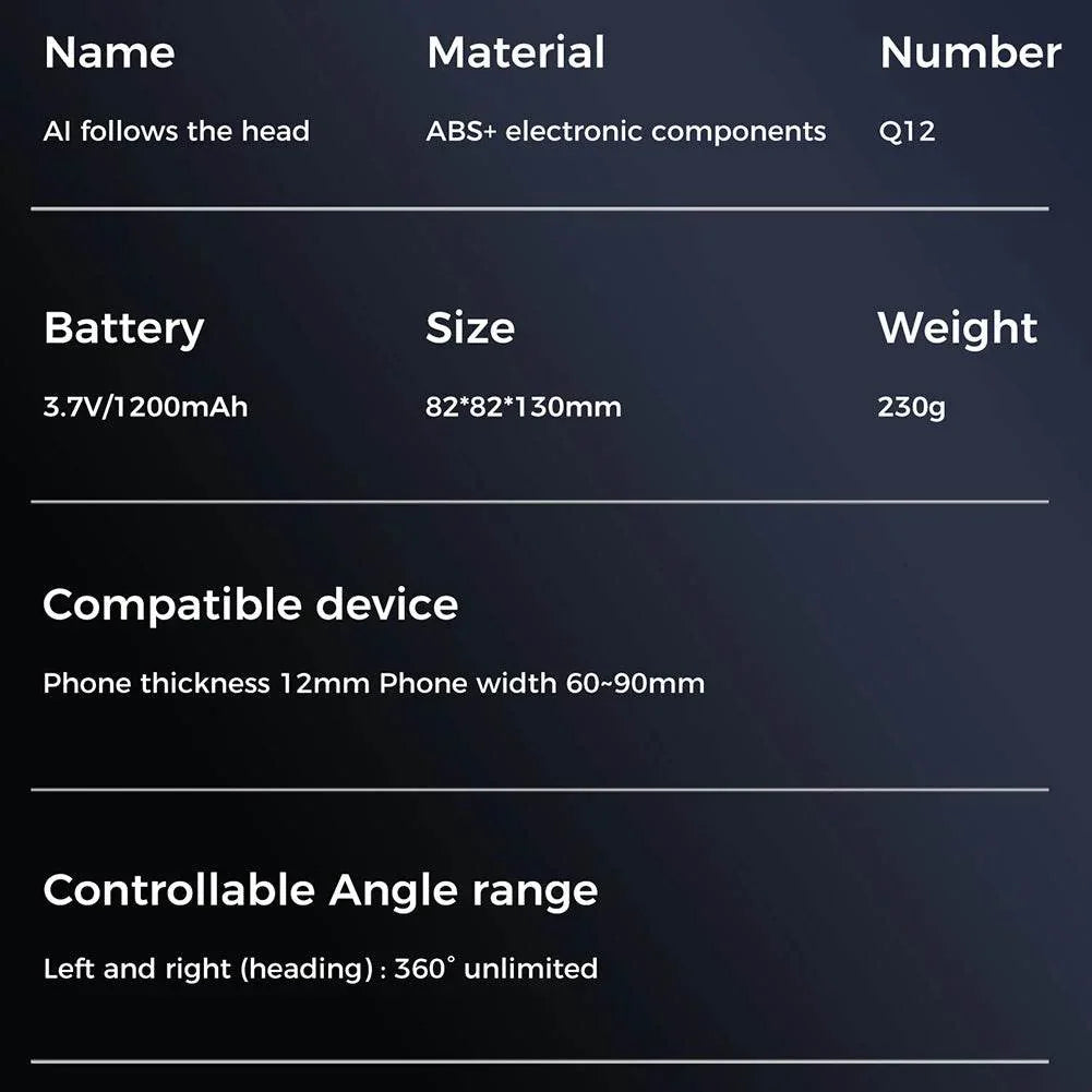 Auto Face Tracking Tripod for Tiktok Live Video Recording