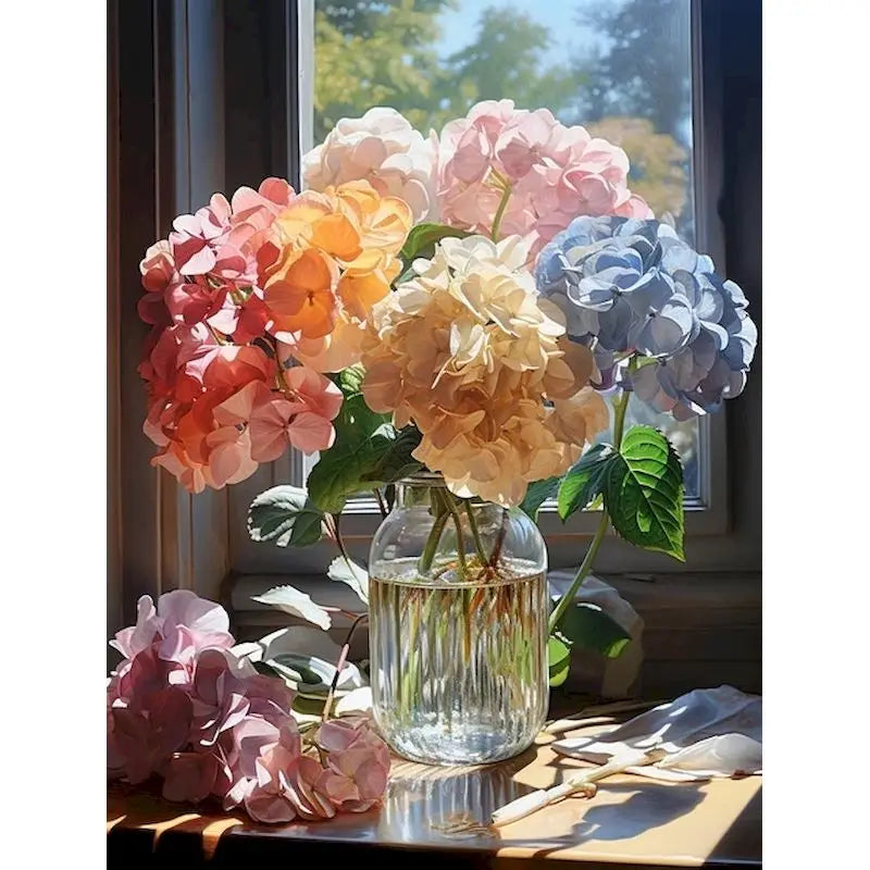 GATYZTORY DIY Crafts Painting By Numbers Flower Kit On Canvas Picture By Numbers Oil Painting For Living Room Wall Art Home Deco