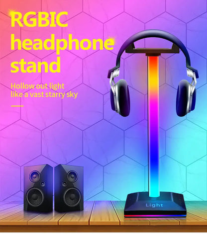 USB LED Lights Gaming Headset Stand RGBIC Lights Gaming Headset Stand Decoration Gaming For Gaming Room Accessories New