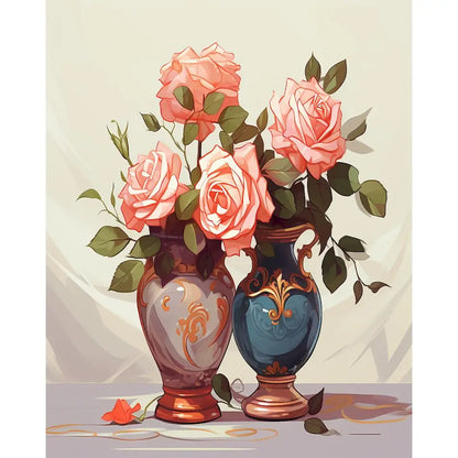 SDOYUNO-Painting By Number Adults Flowers,Rose Simple Oil Painting,Paint Kit,Handpainted,Arts Crafts,Personalized Gift,Wall Art