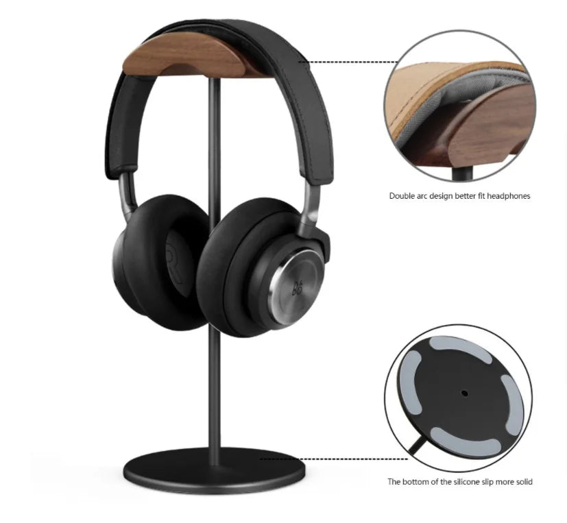 Desk Headband Headphone Headset Wooden Head Stand Holder Rack For Gaming PC Game Gemer Earphone Headphone holder