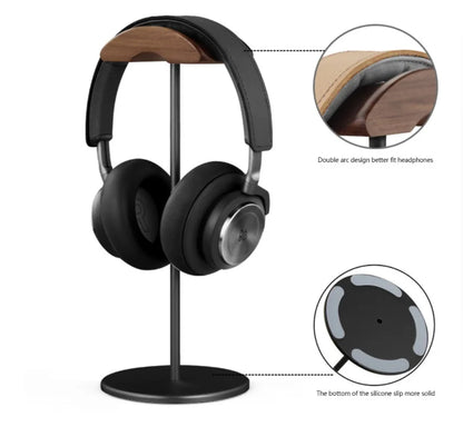 Desk Headband Headphone Headset Wooden Head Stand Holder Rack For Gaming PC Game Gemer Earphone Headphone holder
