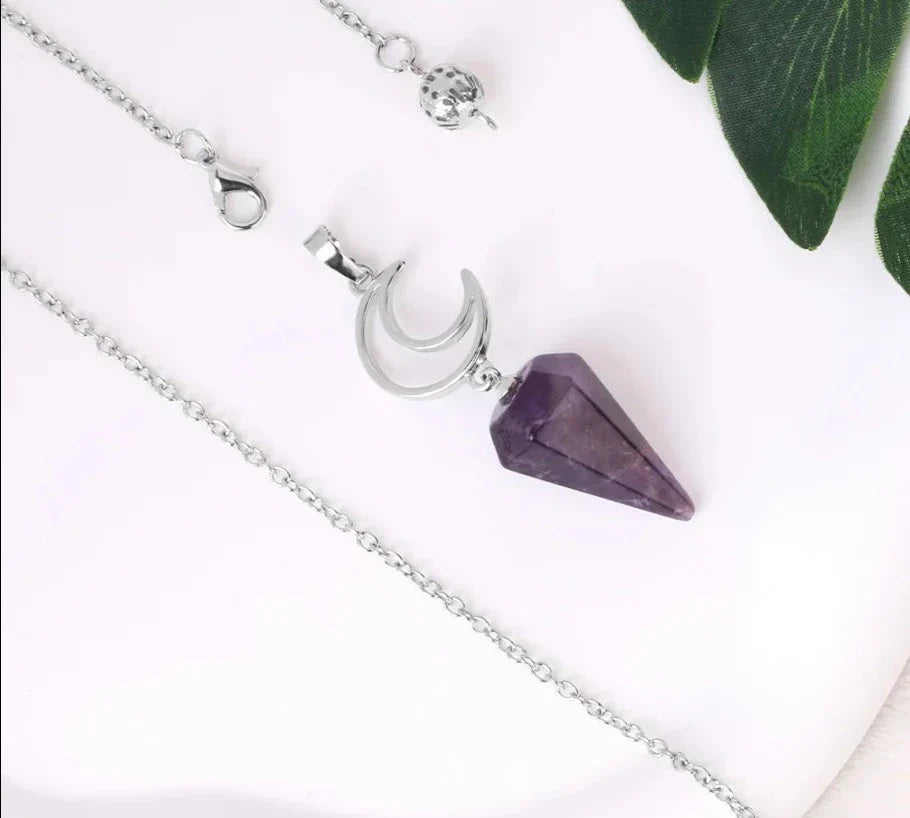 Crystal Crescent Moon Pendulums