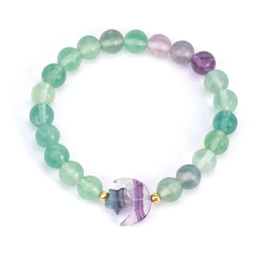 Crescent Moon Stone Bead Bracelets
