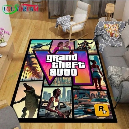 Video Game Rug Retro CD Rug Popular Game Rug Gamer Room Decor Gamer Gift DVD Rug for Teen Room Birthday Gift Non Slip Washable