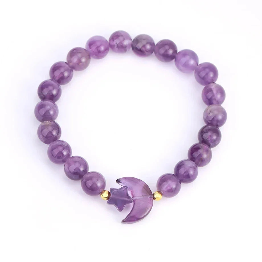 Crescent Moon Stone Bead Bracelets