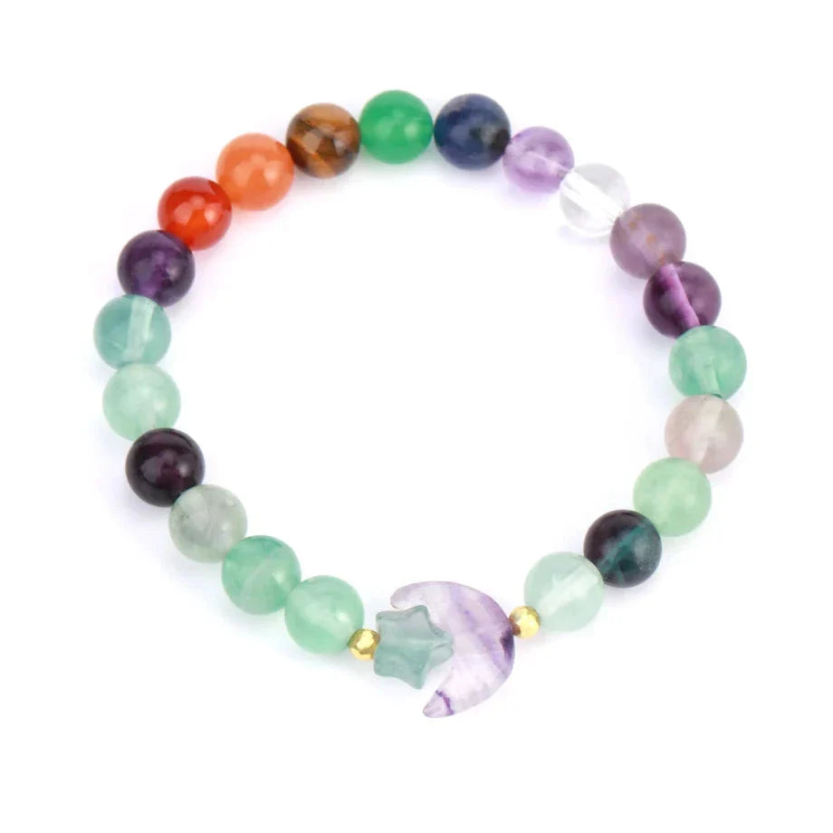 Crescent Moon Stone Bead Bracelets