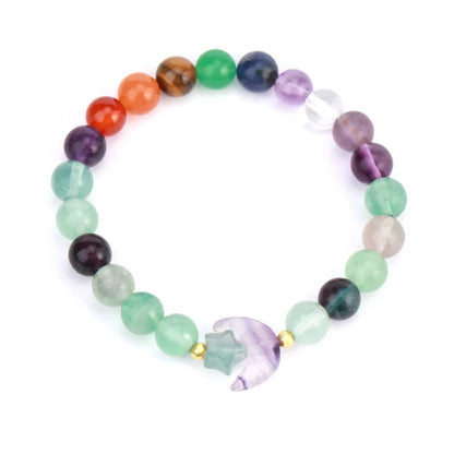 Crescent Moon Stone Bead Bracelets