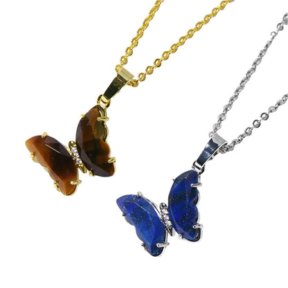 Crystal Butterfly Necklace & Ring